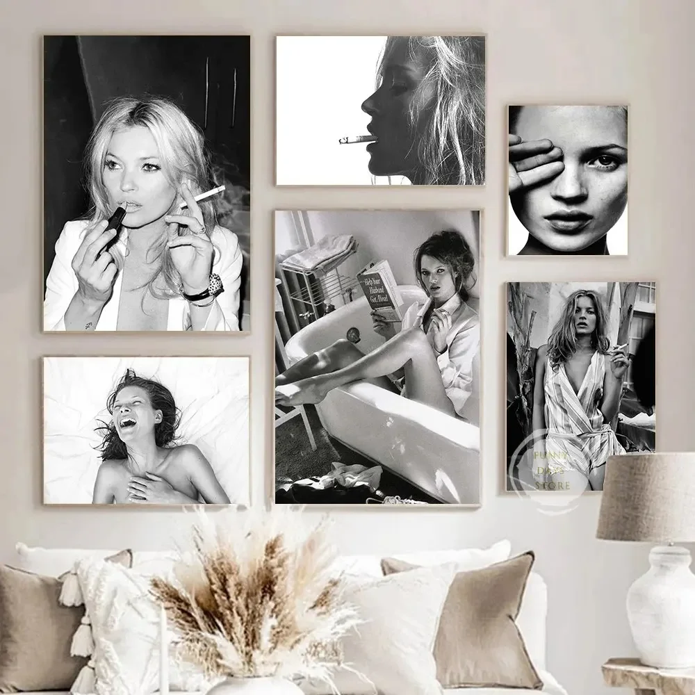 Vintage Fashion Prints For Wall - Винтажная сексуальная супермодель Кейт Мосс плакат