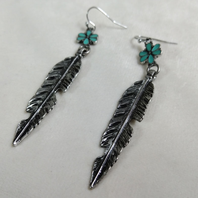 Vintage Fashion Jewelry Brands - Антикварные серебряные серьги-капли с перьями, винтажные