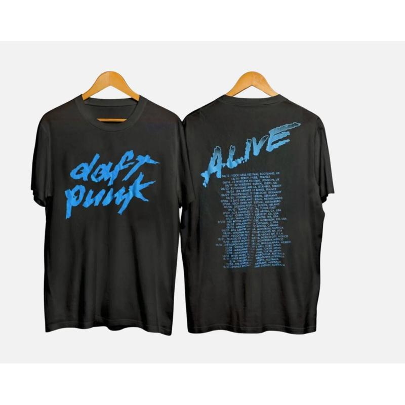 Vintage Flannel Shirt - Редкая винтажная футболка Daft Punk Alive