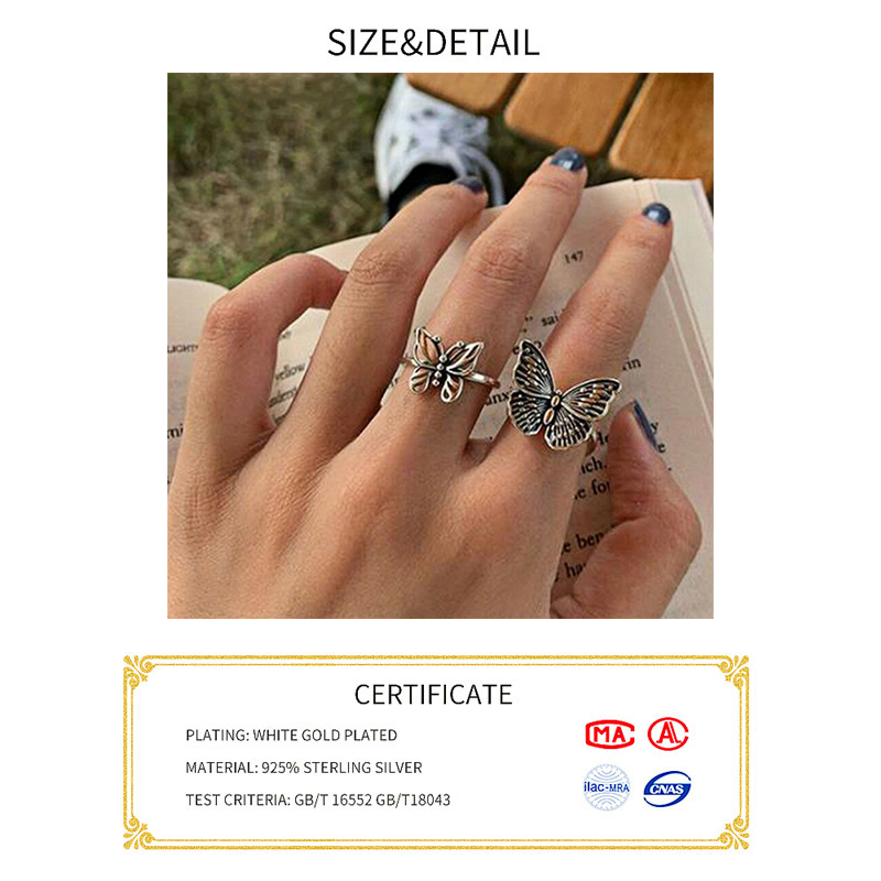 Кольца-бабочки из стерлинговог – обзор и цена Vintage Fashion Rings For Women