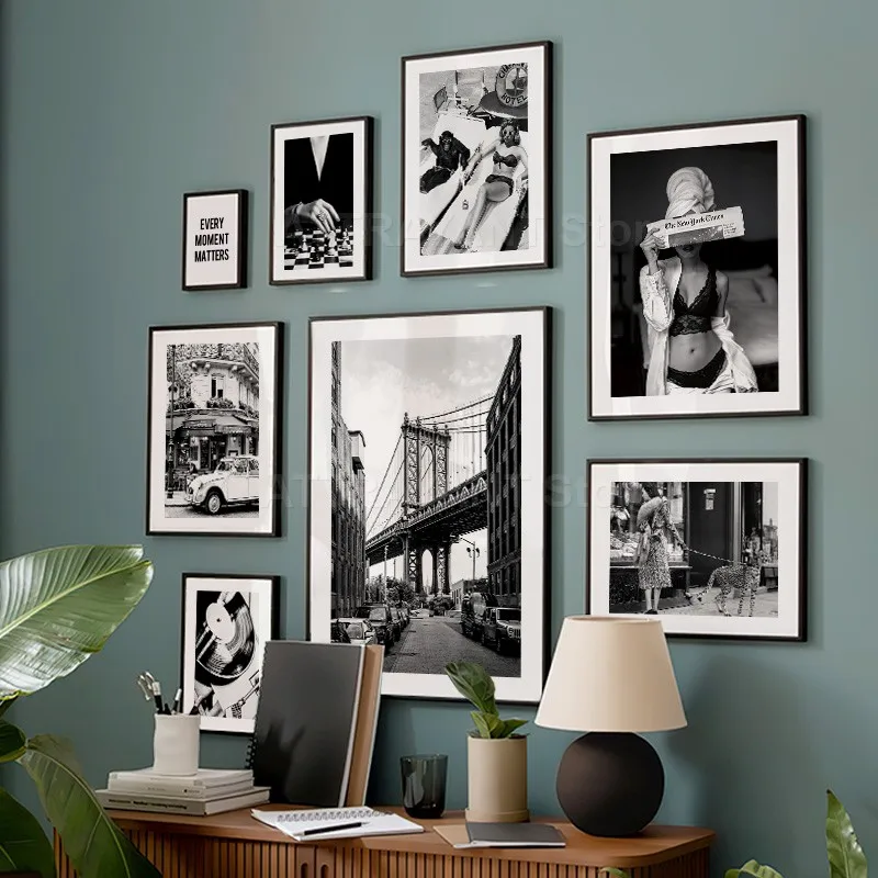 Черно-белая винтажная настенна – обзор и цена Vintage Fashion Prints For Wall